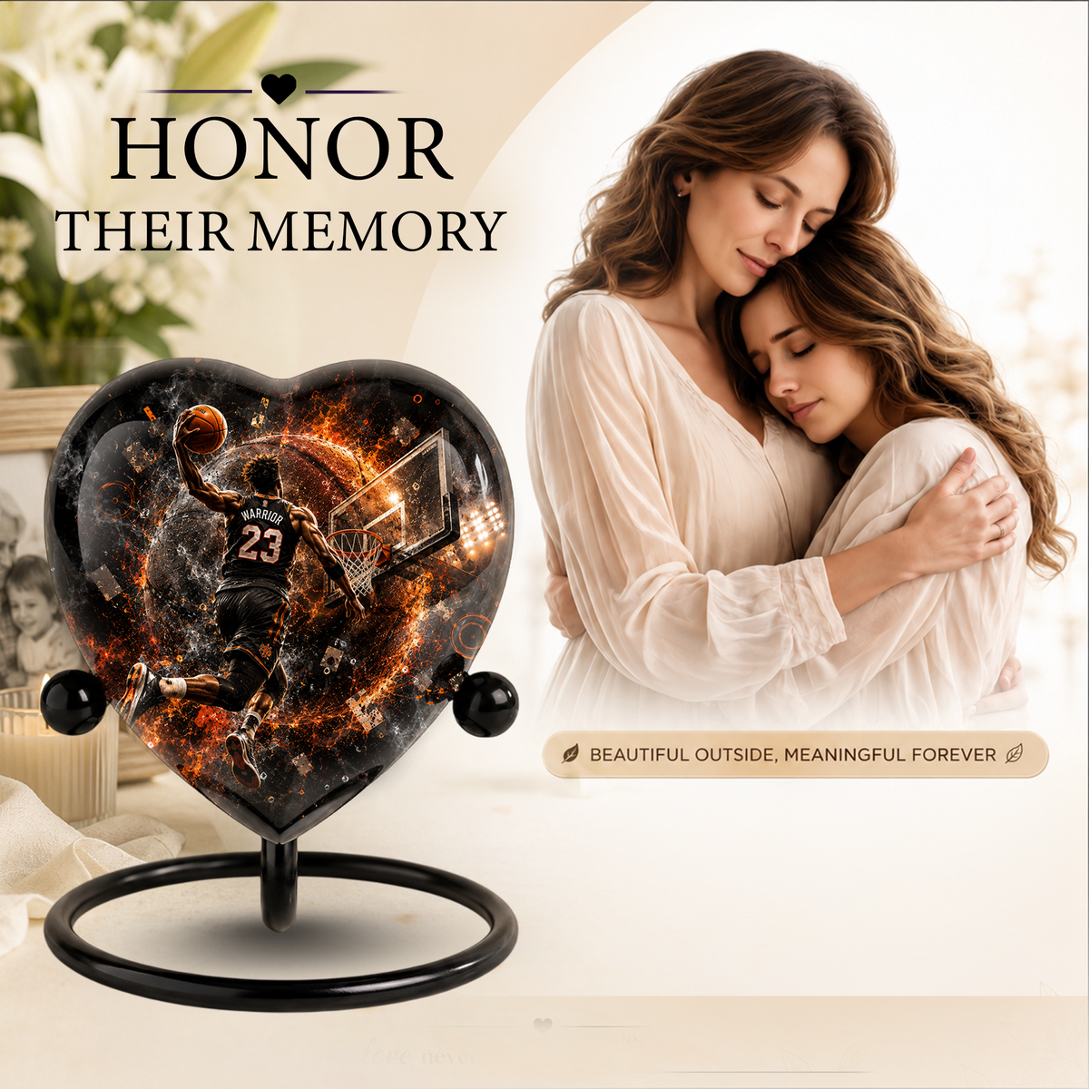 Personalized Basketball Cremation Urn for Ashes | Basketball Memorial Urn for Dad