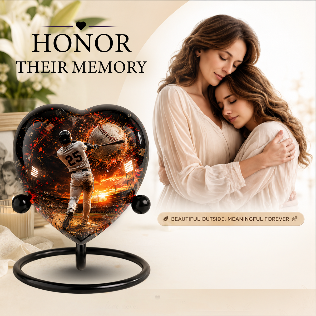 Personalized Baseball Cremation Urn for Ashes | Adult Sports Memorial Urn for Dad