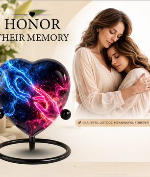 Blue and Pink Hands Memorial Urn for Ashes, Celestial Touch of Heaven Cremation Urn