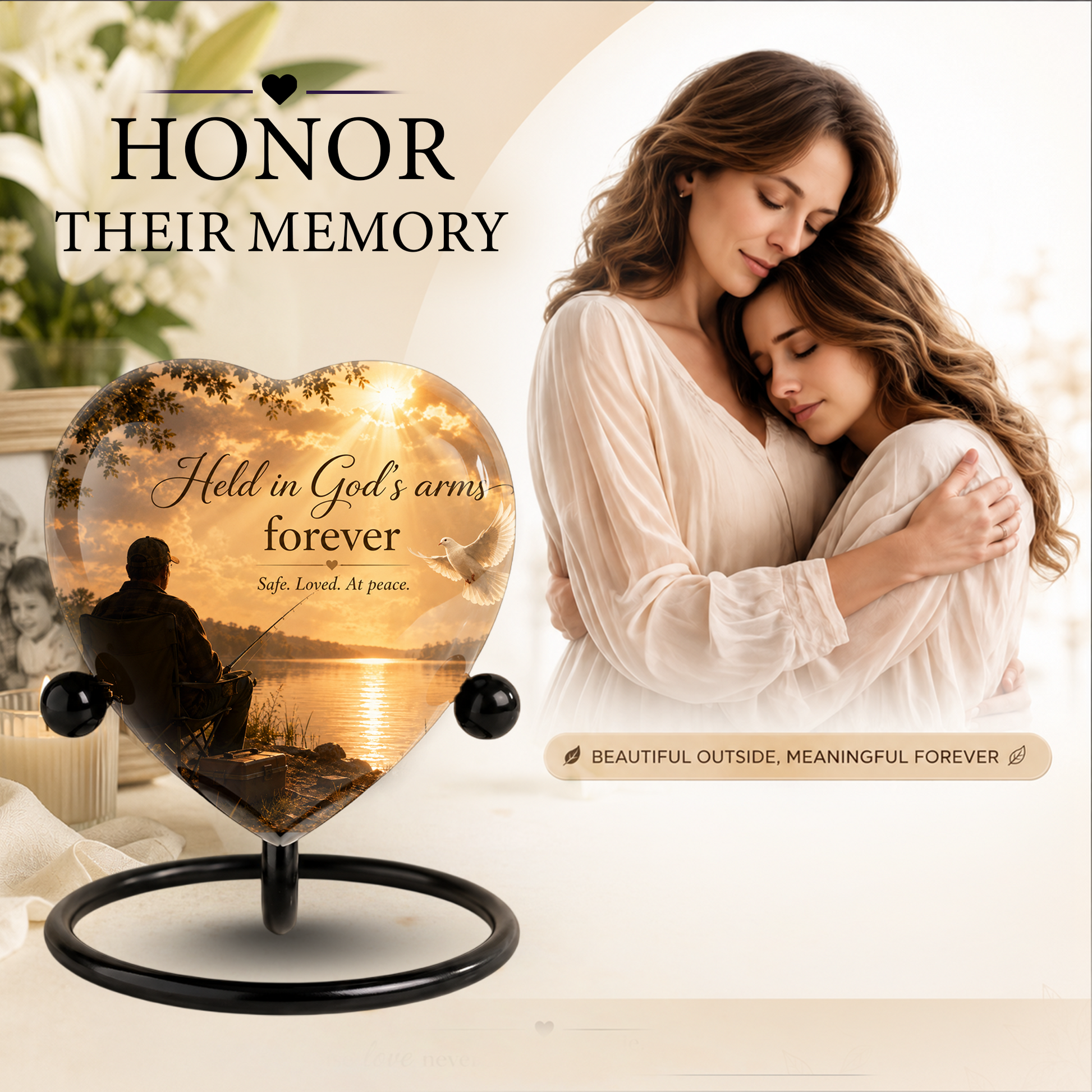 Fishing Urn for Dad – Gone Fishing Cremation Urn, Fishing Urn for Human Ashes & Personalized Dad Urn