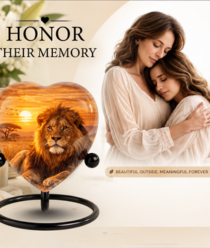 Lion Sunset Urn, Adult Urn, Urns for Adult Ashes, Adult Urns for Ashes, Adult Cremation Urn