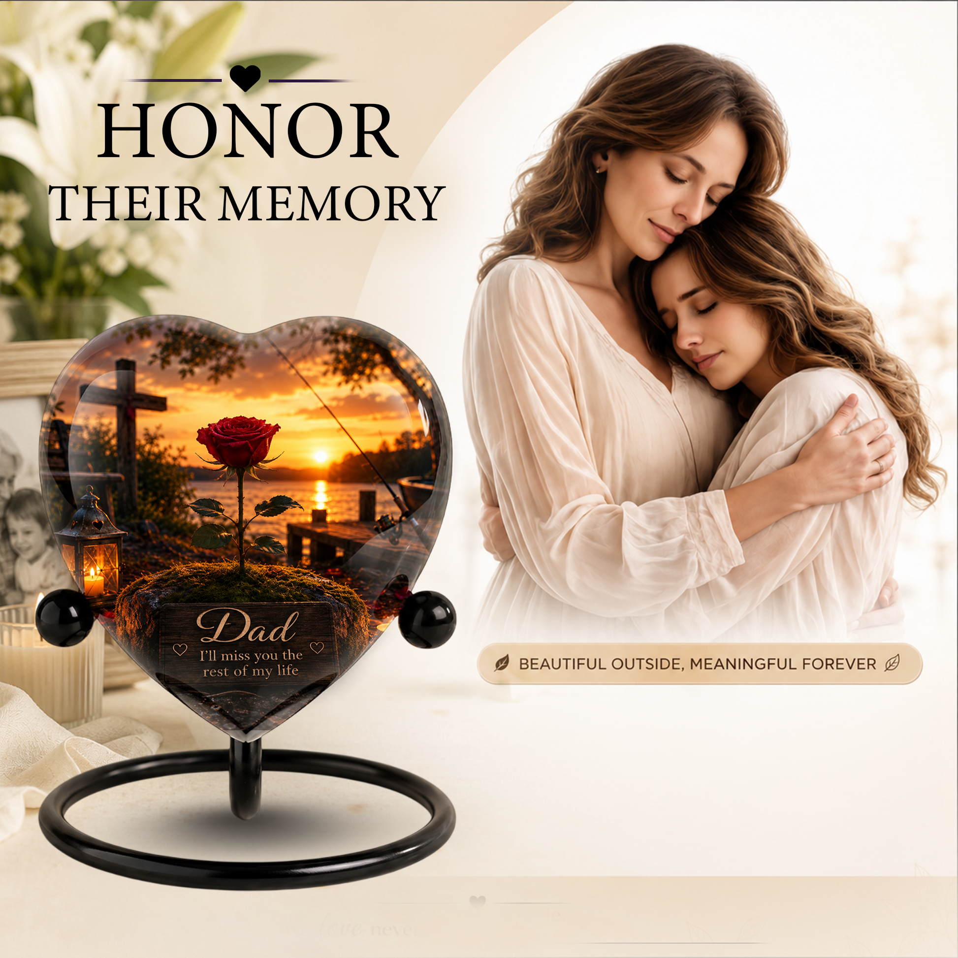 Rose Urn – Adult Urn for Ashes, Rose Cremation Urn & Beautiful Urn for Adult Ashes
