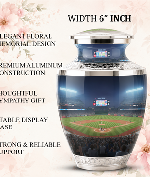 Baseball Stadium Cremation Urn for Dad, Personalized Urn for Human Ashes Male