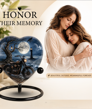 Bike and Lighthouse Cremation Urn for Dad – Personalized Adult Male Urn for Ashes