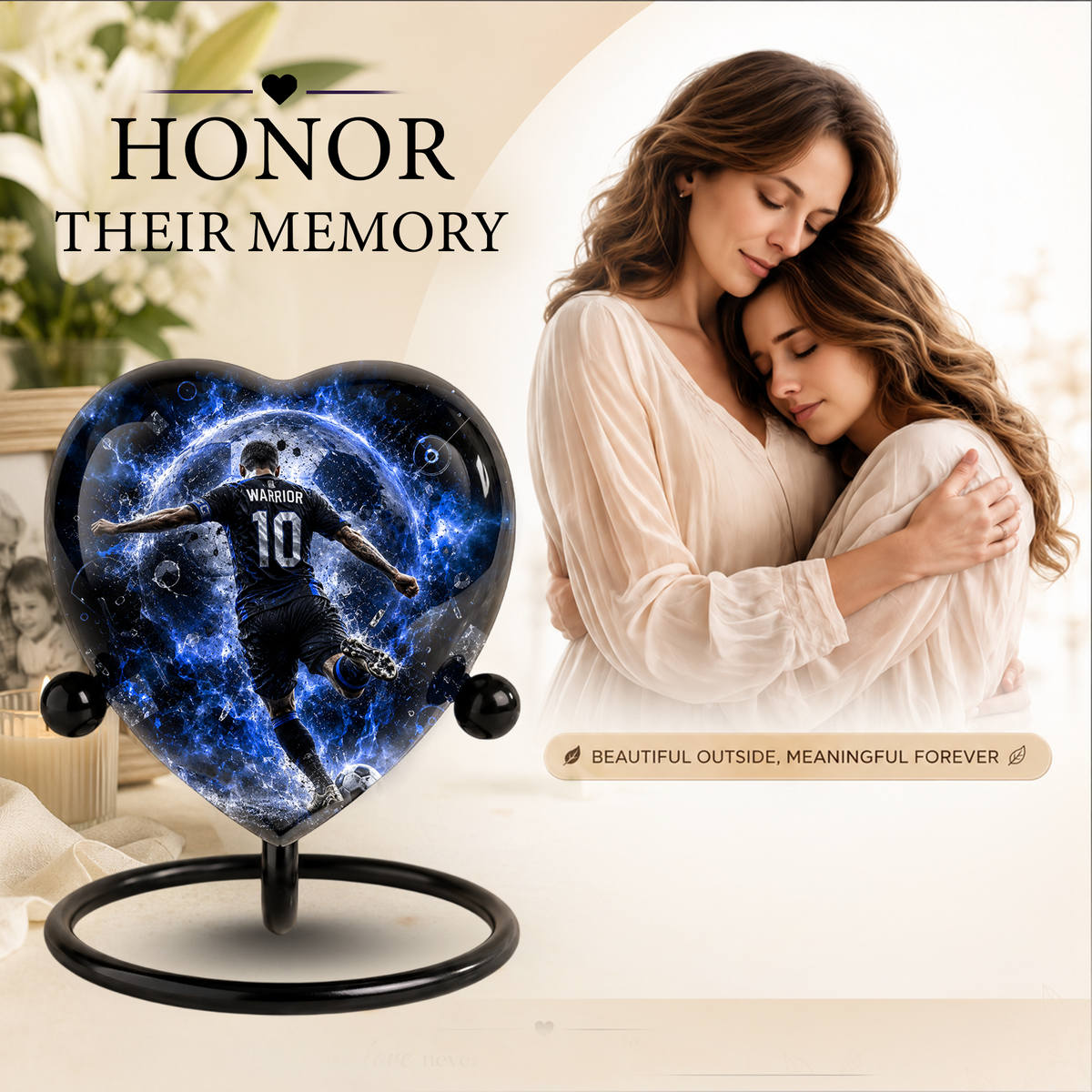 Personalized Soccer Cremation Urn for Ashes | Adult Sports Memorial Urn for Dad & Men
