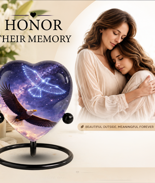 Eagle Heart Memorial Urn, Eagle Adult Urn, Eagle Urns for Adult Ashes, Eagle Adult Urns