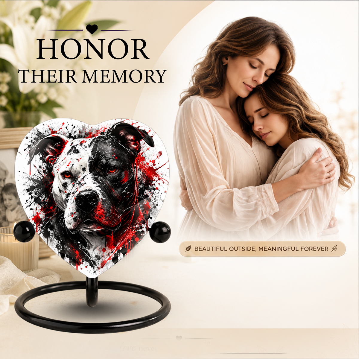 Pitbull Cremation Urn for Ashes, Dog Memorial Urn, Personalized Pit Bull Urn, Pet Keepsake Urn,