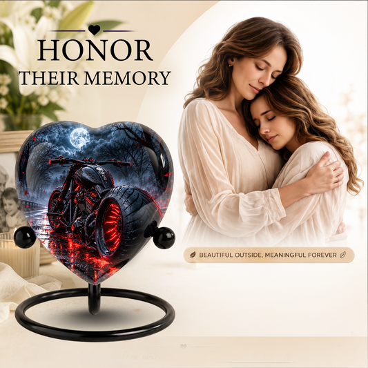 Motorcycle Urn for Dad's Ashes, Personalized Adult Cremation Urn for Men, Biker Memorial Urn