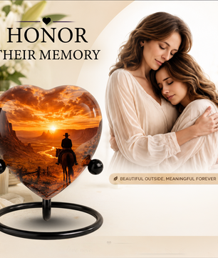 Cowboy Sunset Urn for Dad | Personalized Western Urn for Father & Ashes