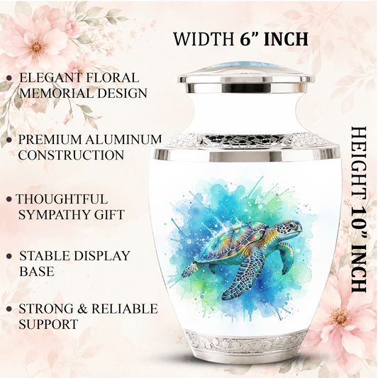 Sea Turtle Cremation Urn for Human Ashes, Personalized Urn for Human Ashes