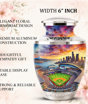 Customizable Baseball Stadium Cremation Urn for Men - Custom Baseball Ashes Urn