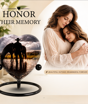 Horse & Cowboy Dad Urn for Ashes | Personalized Urn for Dad, Father & Son