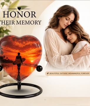 SEO Title  Beach Cremation Urn for Dad, Personalized Ocean Urn for Adult Male Ashes, Surfing Memorial Urn for Father