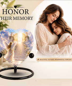 Angel Heaven Urn for Mom – Beautiful Female Adult Cremation Urn, Angel Wing Memorial Urn for Women