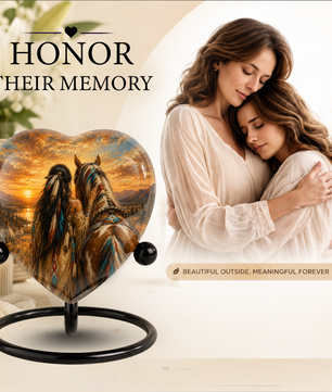 Personalized Horse Urn for Mom, Native American Cremation Urn for Women, Adult Female Memorial Urn, Custom Urn for Mother