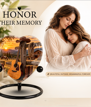Cowboy Western Cremation Urn for Ashes, Personalized Cowboy Memorial Urn, Country Music Urn