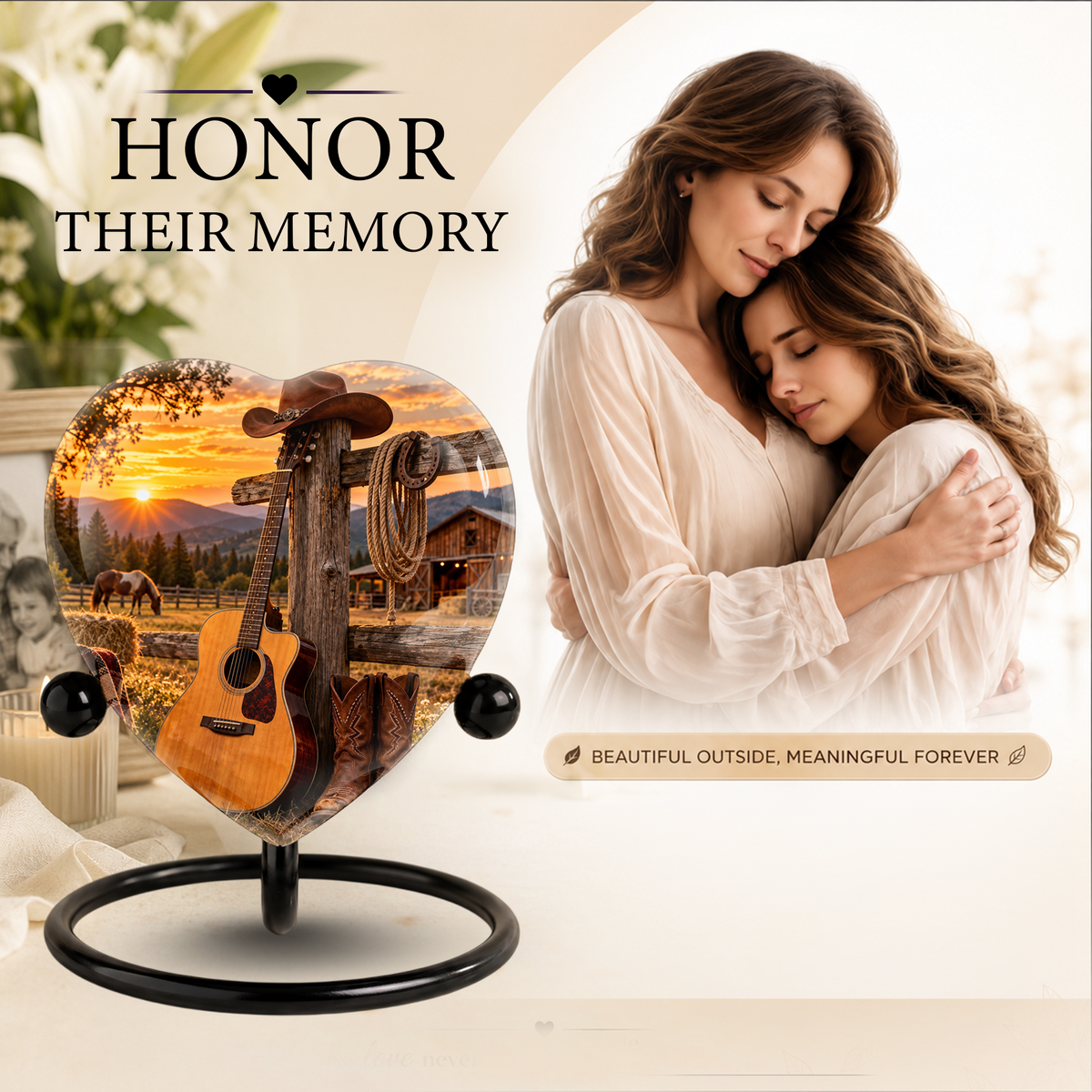 Cowboy Western Cremation Urn for Ashes, Personalized Cowboy Memorial Urn, Country Music Urn
