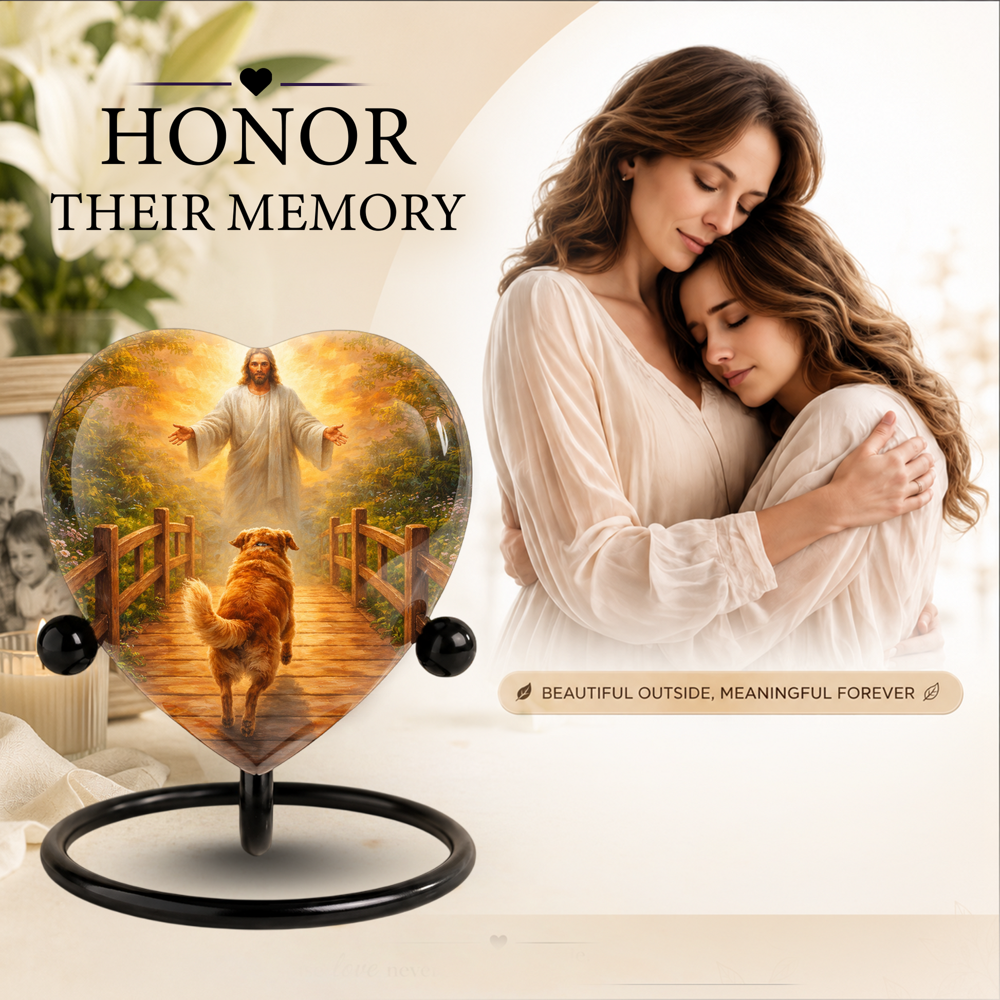 Personalized Dog Urn – Dog Urn for Ashes, Dog Heaven Memorial & Custom Pet Urn for Dogs