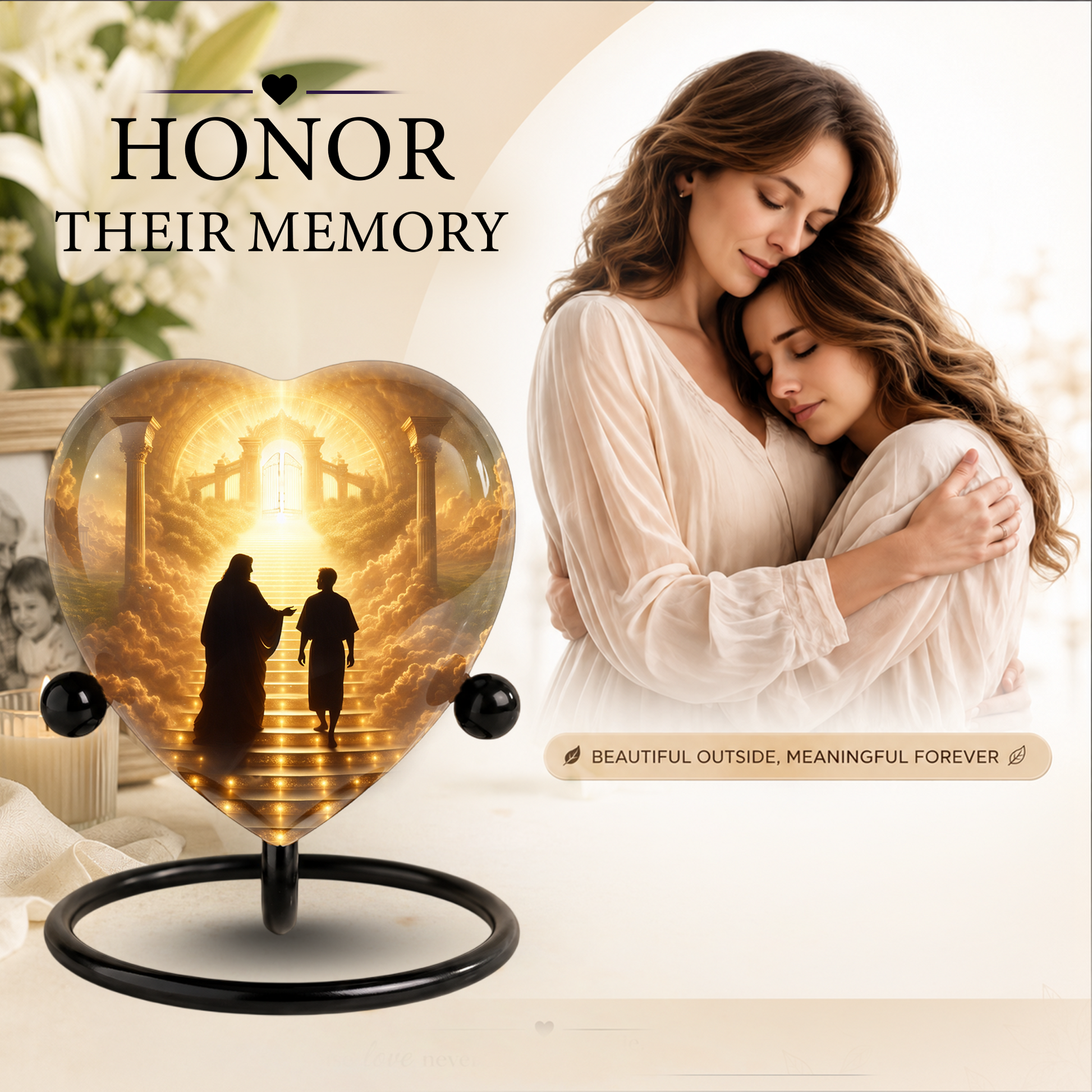 Heavenly Father and Son Urn for Dad, Religious Cremation Urn for Adult Male Ashes, Personalized Urn for Dad