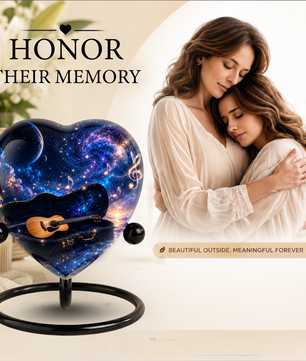Music Guitar Adult Urn – Guitar Cremation Urn for Adult Ashes, Musical Memorial Adult Urn