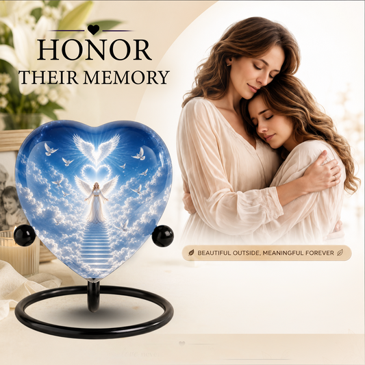 Angel Heaven Urn for Mom – Angel Memorial Cremation Urn, Beautiful Urn for Mom’s Ashes