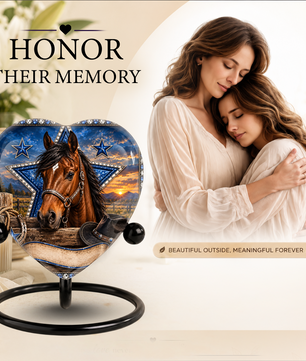 Horse Memorial Wind Chime – Heart-Shaped Western Horse Remembrance Garden Decoration