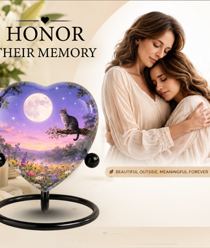 Personalized Cat Urn, Moonlight Garden Memorial,Unique Cat Urns