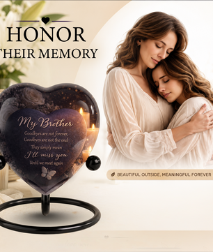 Heart-Shaped Brother Memorial, Adult Cremation Urn, Adult Urns for Ashes, Brother Keepsake Urn
