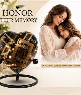 King of Hearts Heart-Shaped Adult Cremation Urn – Unique Keepsake Urn for Dad