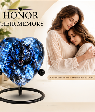 Black Panther Cremation Urn for Ashes, Big Cat Memorial Urn, Personalized Panther Urn