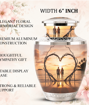 Companion Beach Sunset Memorial Urn for Ashes, Cremation Urn For Couple
