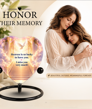 Heavenly Angel Wing Urn – Adult Urn for Ashes, Angel Wings Cremation Urn, Heart-Shaped Heaven Memorial Urn