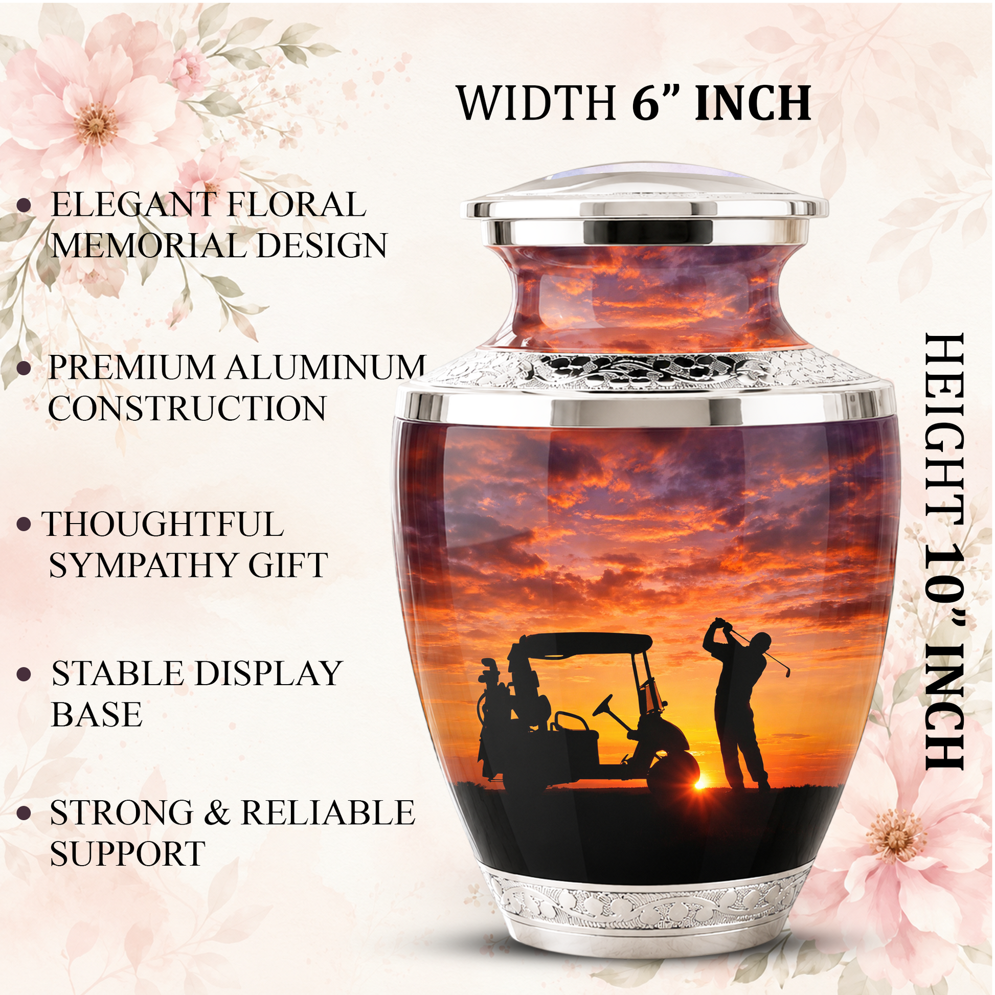 Golf Cremation Urn for Dad - Custom Golf Ashes Urn for Men