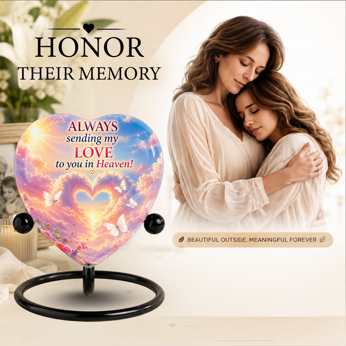 Butterfly Urn for Ashes – Butterfly Urn, Heart-Shaped Butterfly Memorial Urn