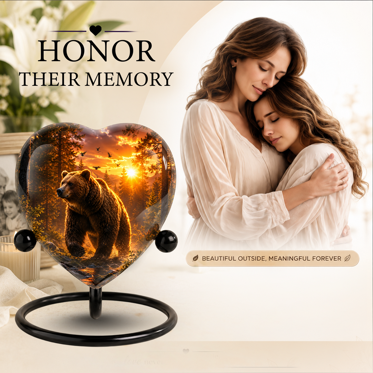 Bear Cremation Urn for Ashes| Personalized Adult Cremation Urn