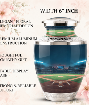 Baseball Cremation Urn for Dad, Personalized Baseball Urn for Human Ashes, Baseball Stadium