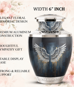 Angel Wings Cremation Urn for Mom & Dad, Guardian Angel Urn for Human Ashes