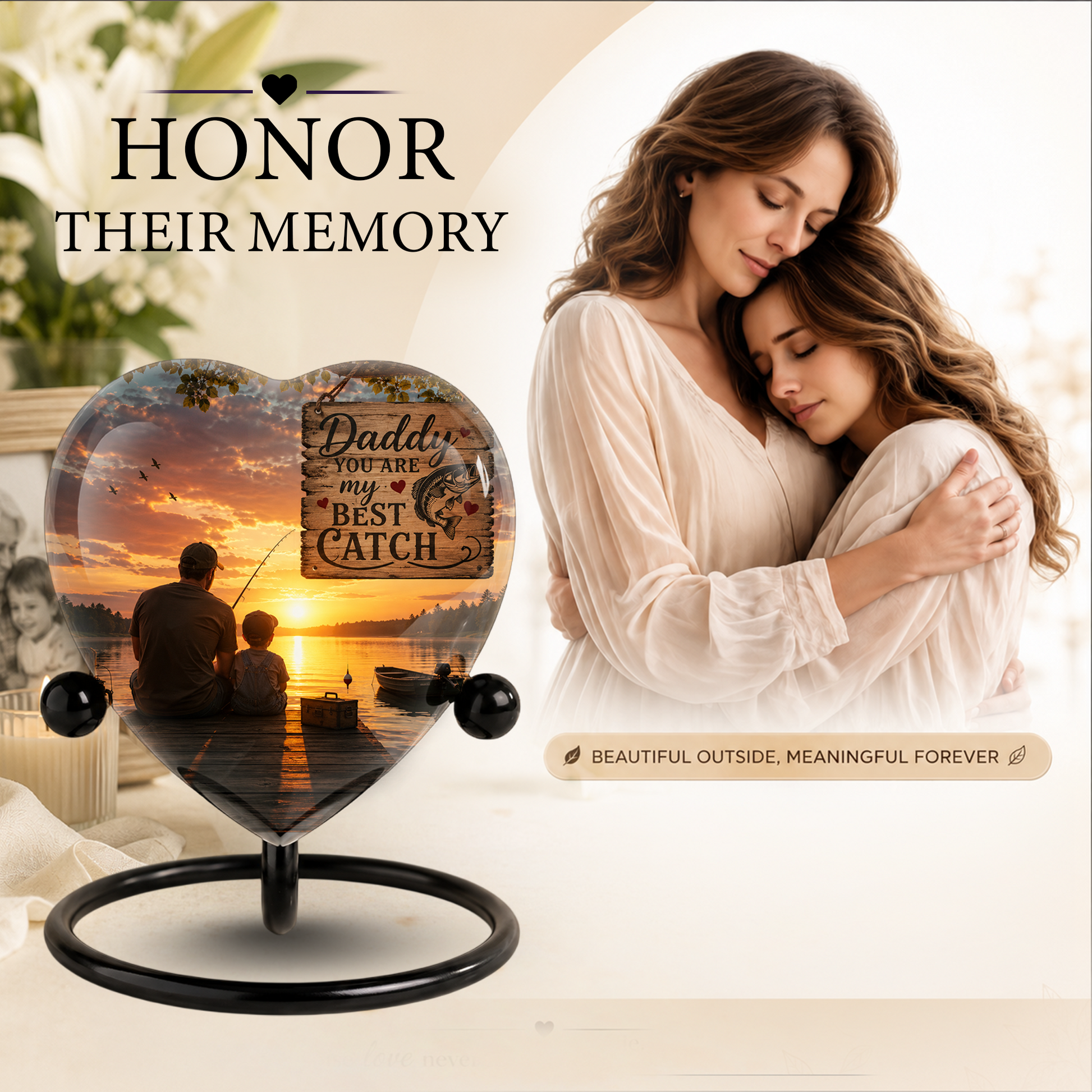 Fishing Urn for Dad – Gone Fishing Urn, Fishing Cremation Urn for Human Ashes