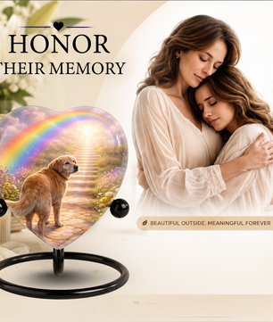 Dog Urn – Personalized Dog Urn Memorial Heart Keepsake, Dog Urns for Ashes & Pet Memorial