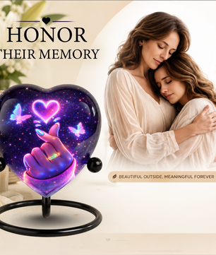 Galaxy Heart Adult Urn for Ashes, Unique Adult Cremation Urn with Love Heart