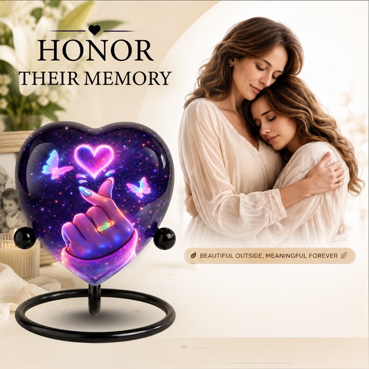 Galaxy Heart Adult Urn for Ashes, Unique Adult Cremation Urn with Love Heart