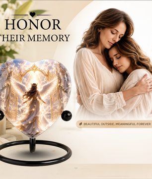 Angel Wing Heaven Urn – Heavenly Angel Wings Cremation Urn, Peaceful Heaven Memorial Urn