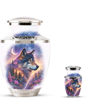Wolf Cremation Urn for Dad, Wolf Memorial Urn for Men, Personalized Keepsake Ashes Urn