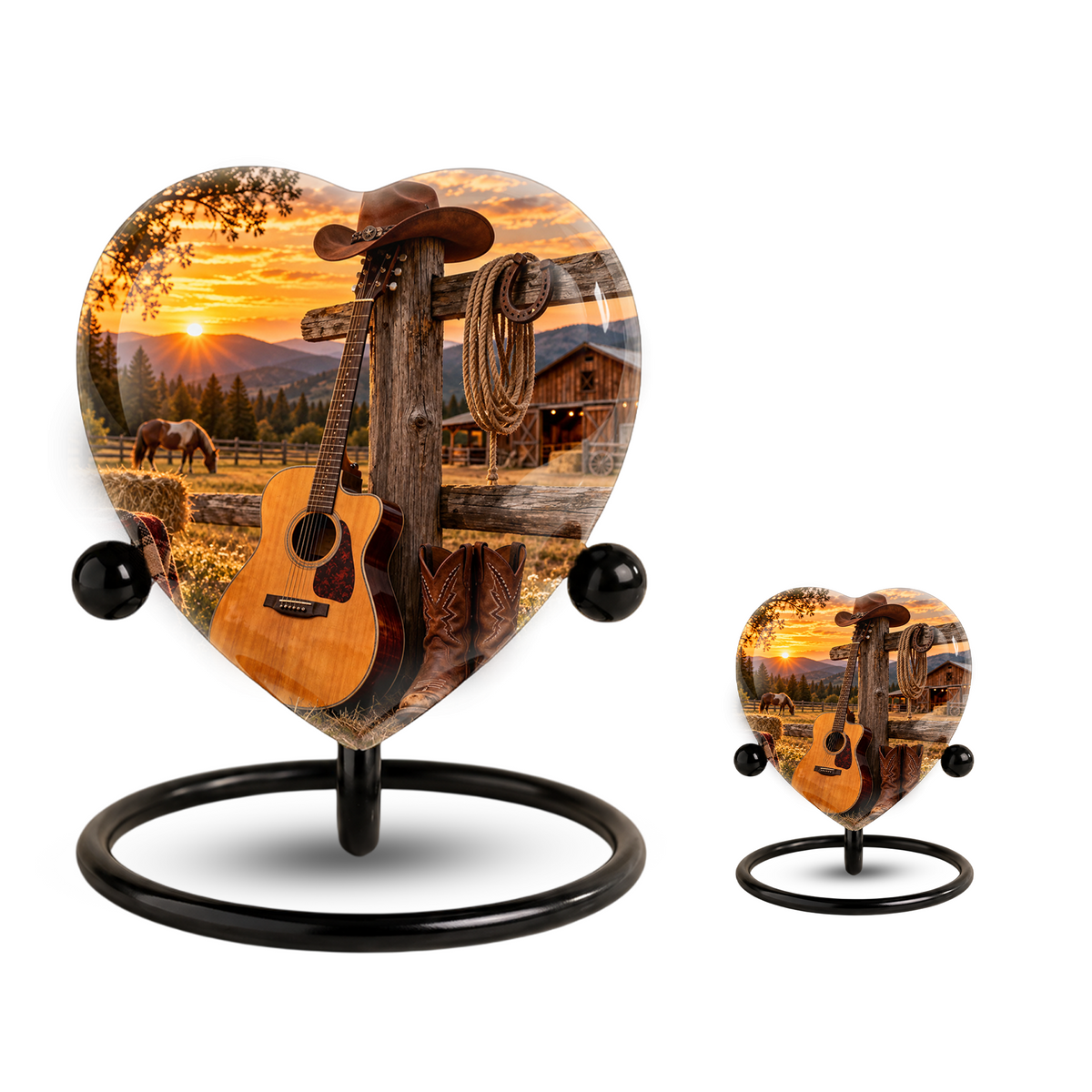 Cowboy Western Cremation Urn for Ashes, Personalized Cowboy Memorial Urn, Country Music Urn
