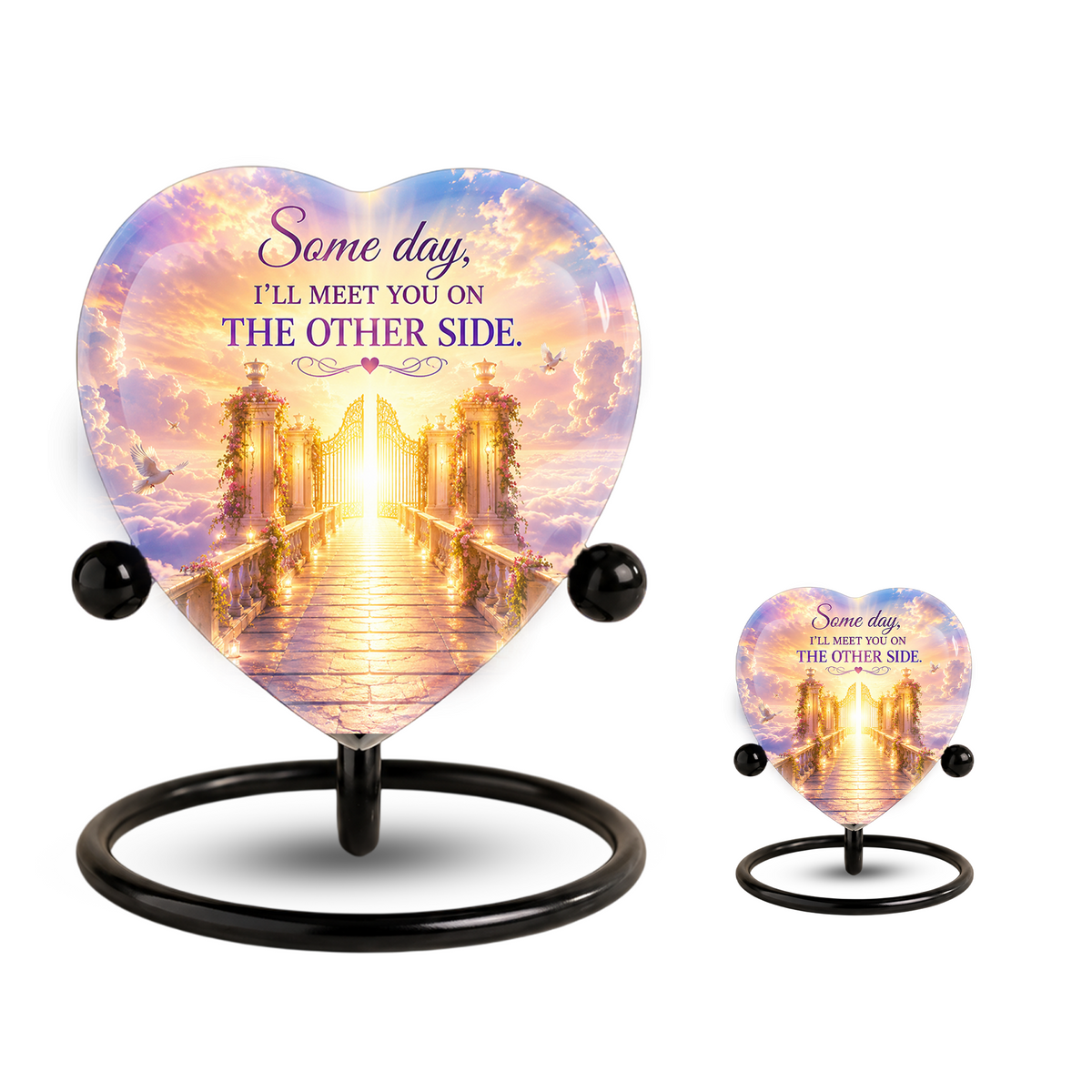 Heavenly Gate Memorial Urn – Adult Urn for Ashes, Heaven Cremation Urn, Heart-Shaped Adult Cremation Urn
