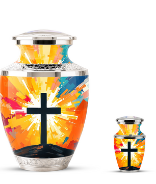 Religious Cross Cremation Urn for Men & Women, Personalized Christian Memorial Urn