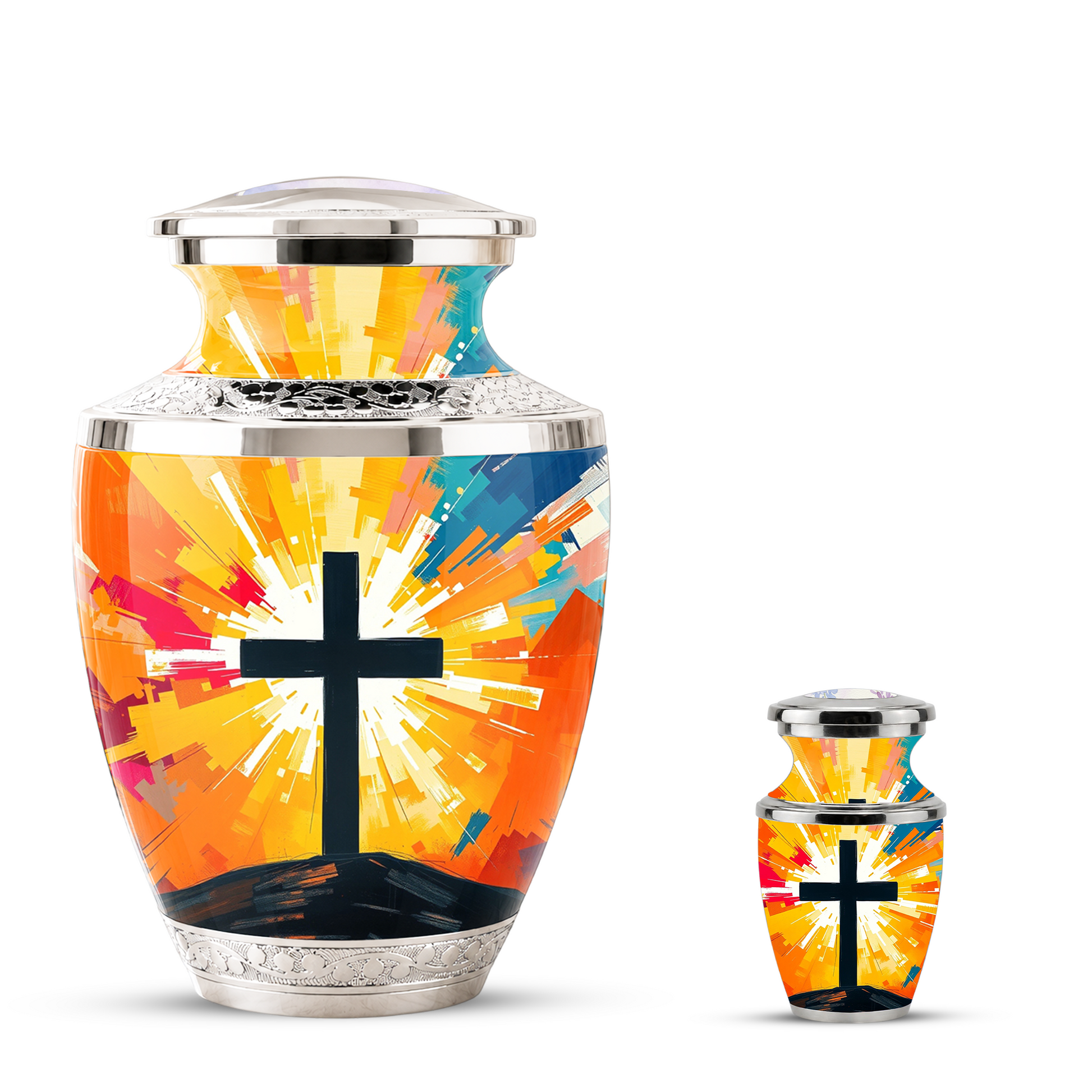 Religious Cross Cremation Urn for Men & Women, Personalized Christian Memorial Urn
