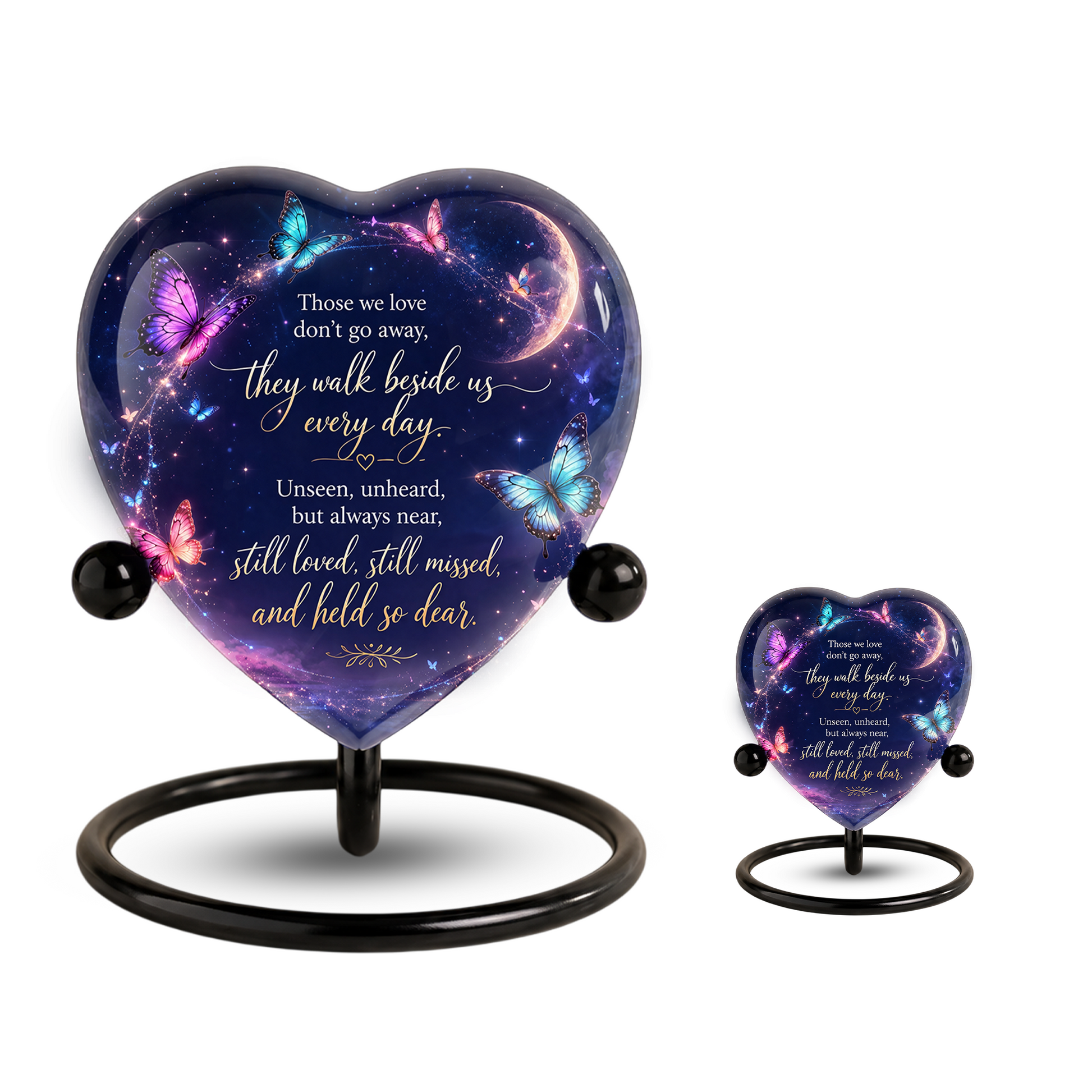 Butterfly Heart Shaped Urn for Ashes – Beautiful Memorial Butterfly Urn for Human Ashes