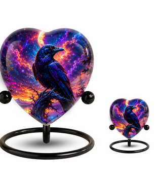 Raven Heart Cremation Urn for Adults – Unique Adult Urn for Ashes