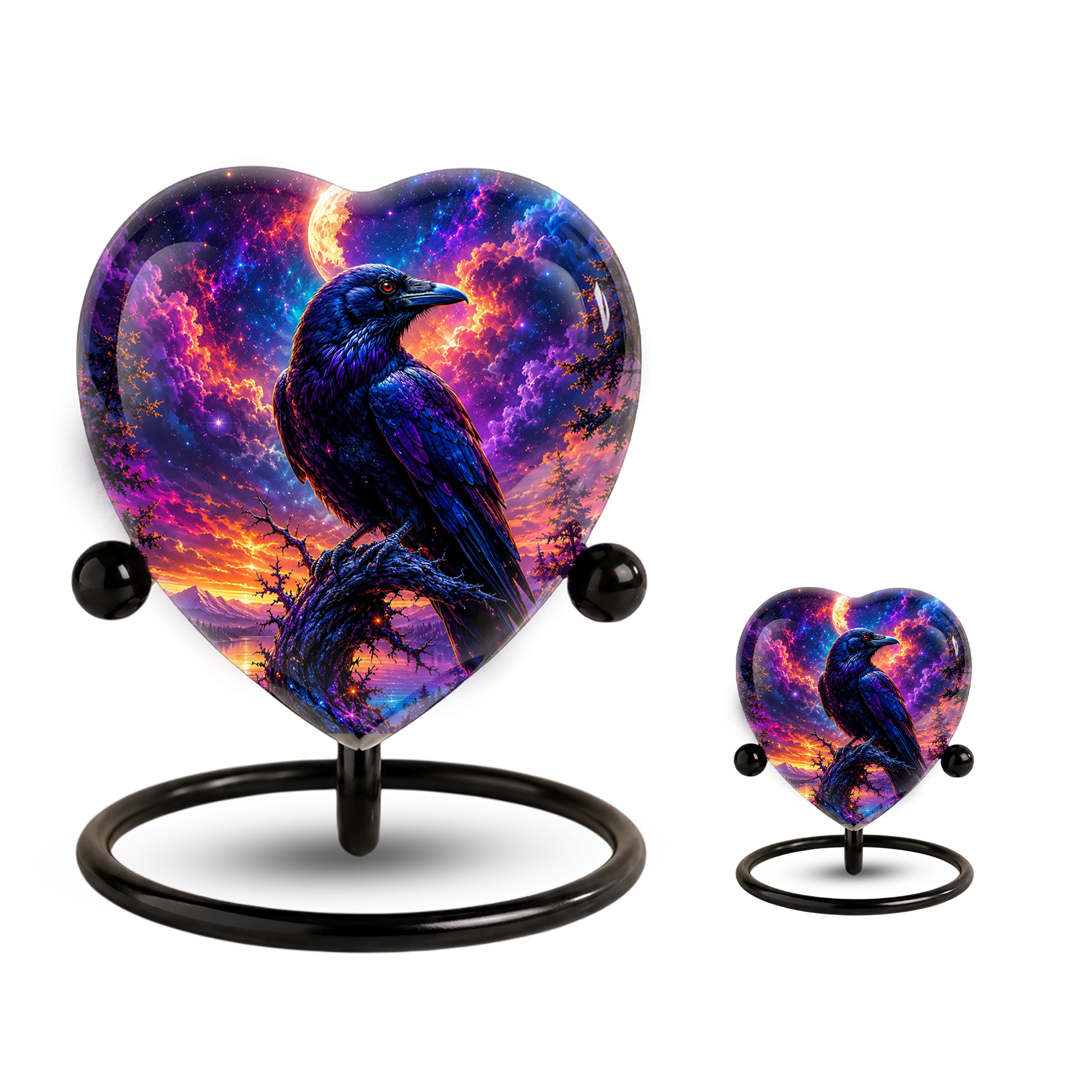 Raven Heart Cremation Urn for Adults – Unique Adult Urn for Ashes